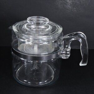 Vintage Pyrex Flameware Glass 7756-B 6 Cup Coffee Percolator - Complete